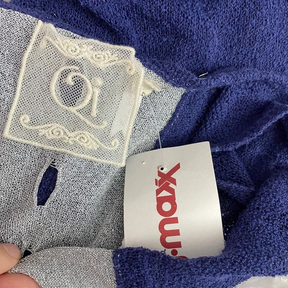 Qi Knit Tank Top Tunic Navy Blue Silver‎ - Picture 10 of 11